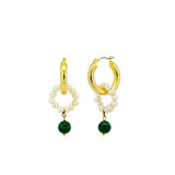 Gwendolyn Earrings - Gold + Green