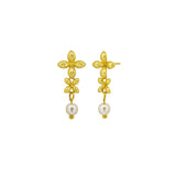 Gladys Earrings - Gold + Pearl