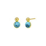 Tiff Studs - Gold + Turquoise