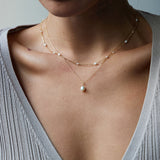 Aella Pearl Necklace Sterling 925 - Gold