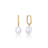 Eva Pearl Sleepers Sterling Silver - Gold