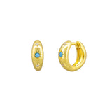 Teddi Sleepers Sterling Silver - Gold + Turquoise