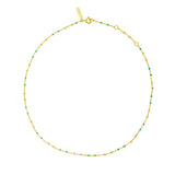 Joleena Necklace Sterling Silver - Gold + Green