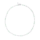 Joleena Necklace Sterling Silver - Silver+ Green